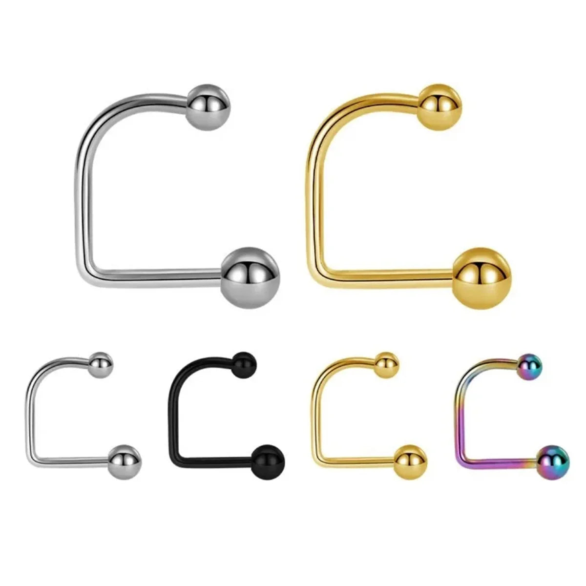 2Pcs 316L Stainless Steel Fashionable New Bestsellers Nose Lip Ring,Clip Nose Cuffs Hoop Septum Rings Conch Earring Body Jewelry
