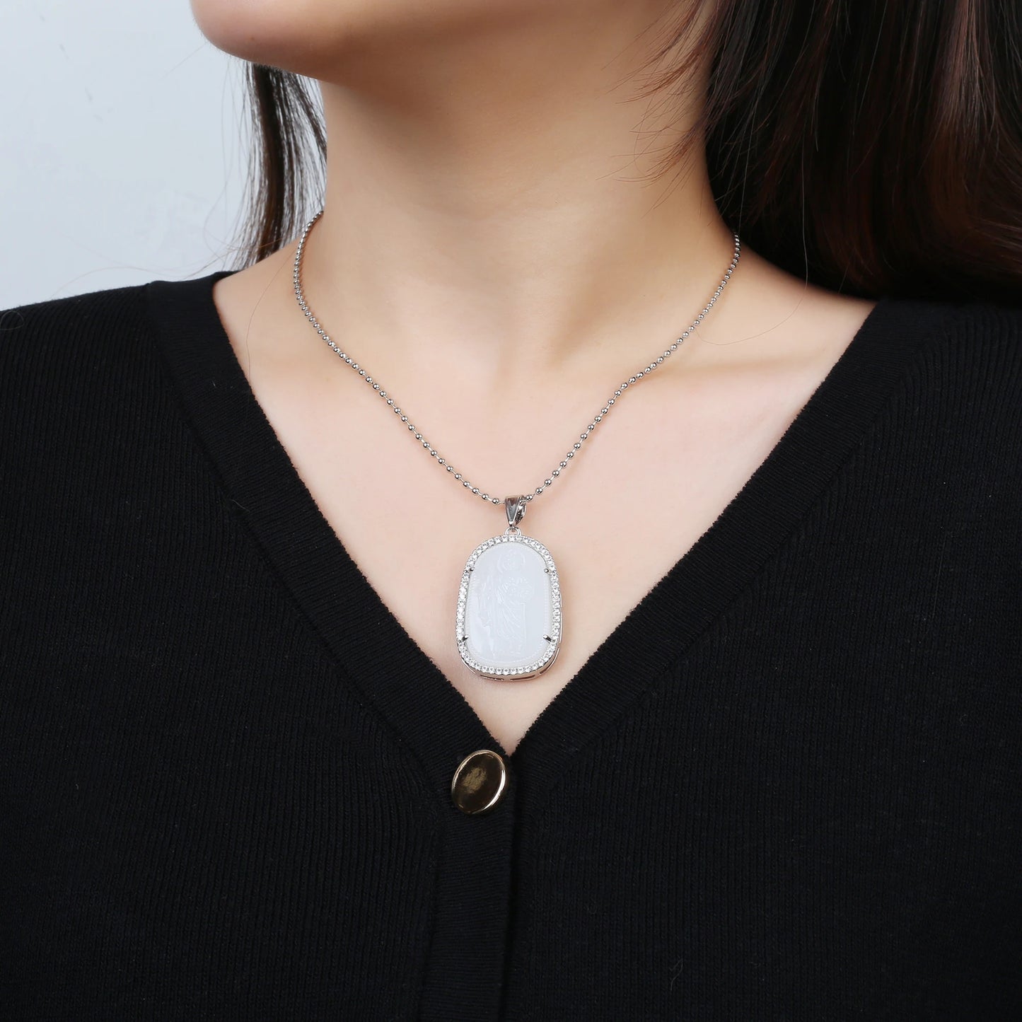 Gold/Silver Hot Sale Religious Style Gold Plated St. Jude Zircon Pendant Necklace Personalized for Man Woman Party Jewelry Gift