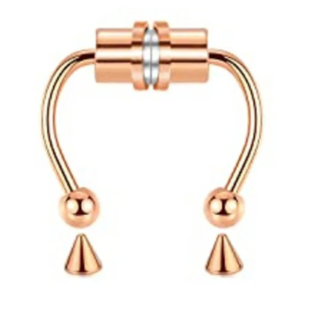 1/2/3/4/5pcs Fake Magnetic Stainless Steel Nose Rings,Non Piercing Septum Rings Magnetic Nose Ring Clipped Onto The Nose