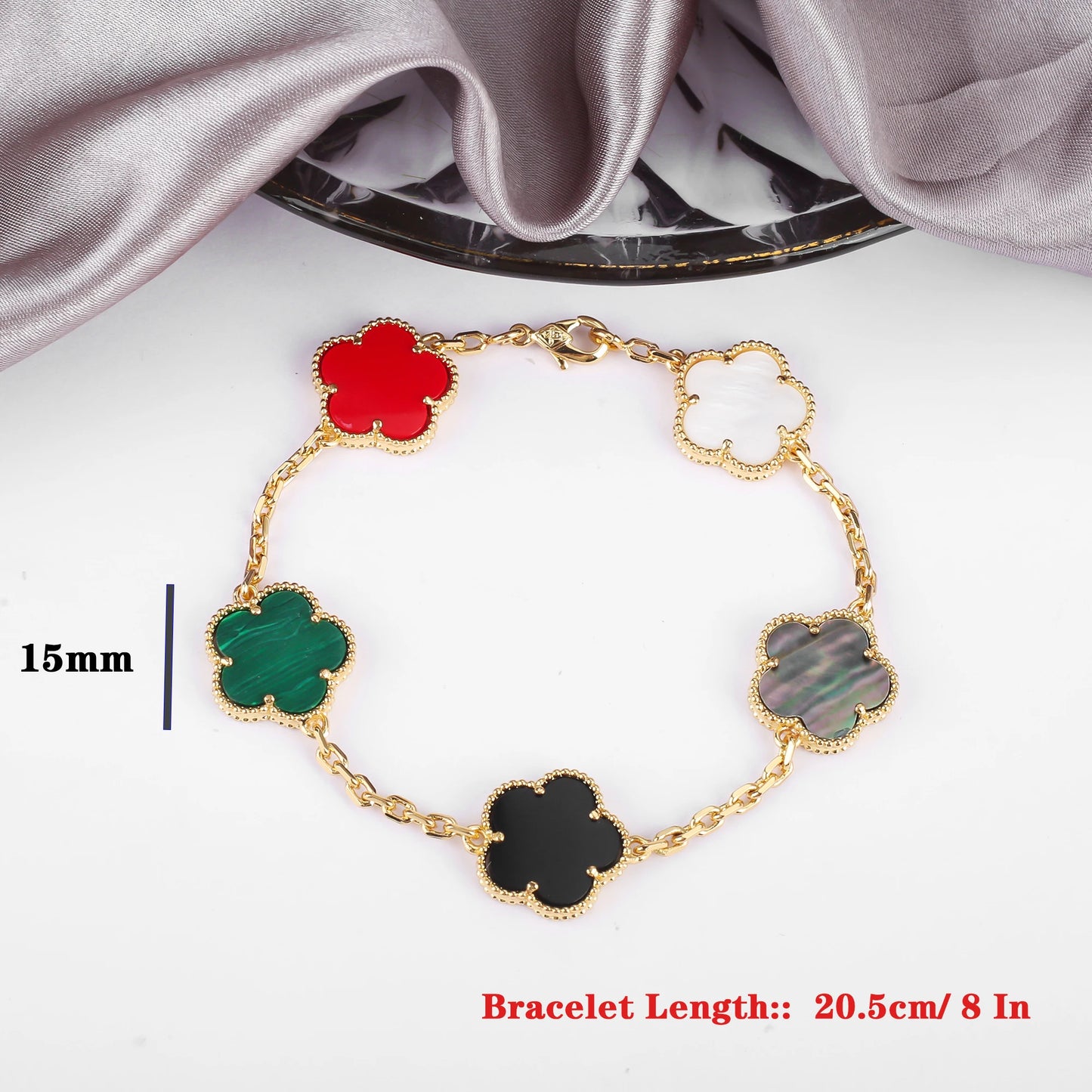 INS Hot Sale 15mm Five Leaf Flower Bracelet Natural Shell Flower Jewelry For Women Girls Party Wedding Daily Wear Jewelry Gift