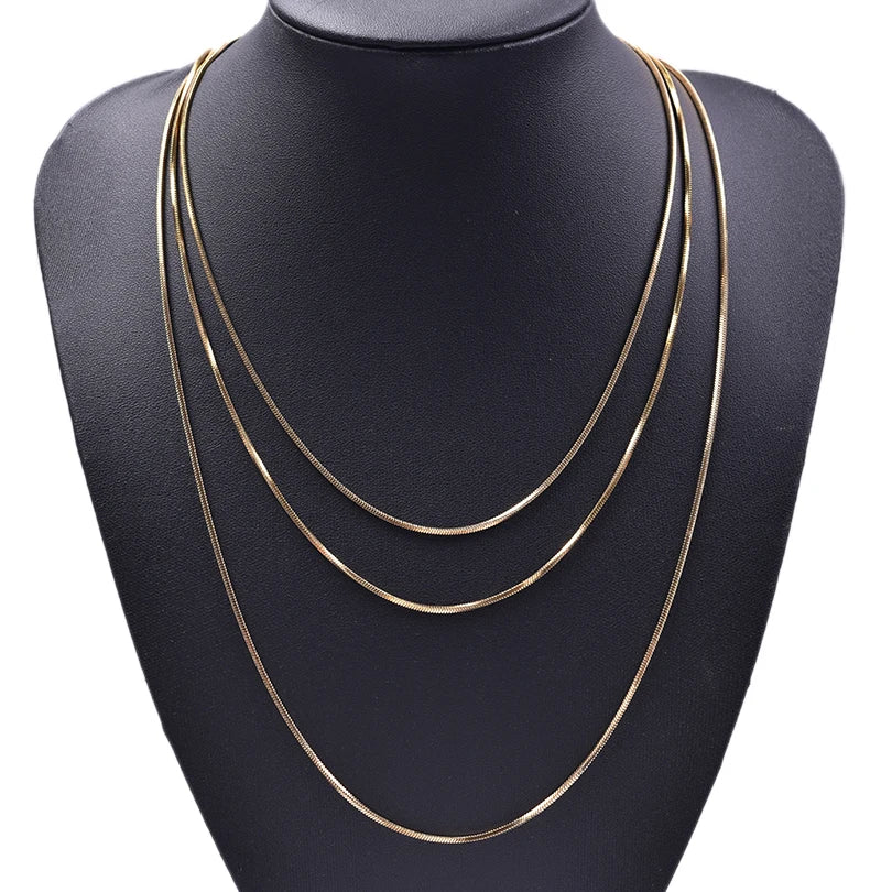 Wholesale 45/50/60/70cm Snake Chain Necklace Stainless Steel Necklaces For Women Men Accessories Vintage Jewelry Collares Hombre