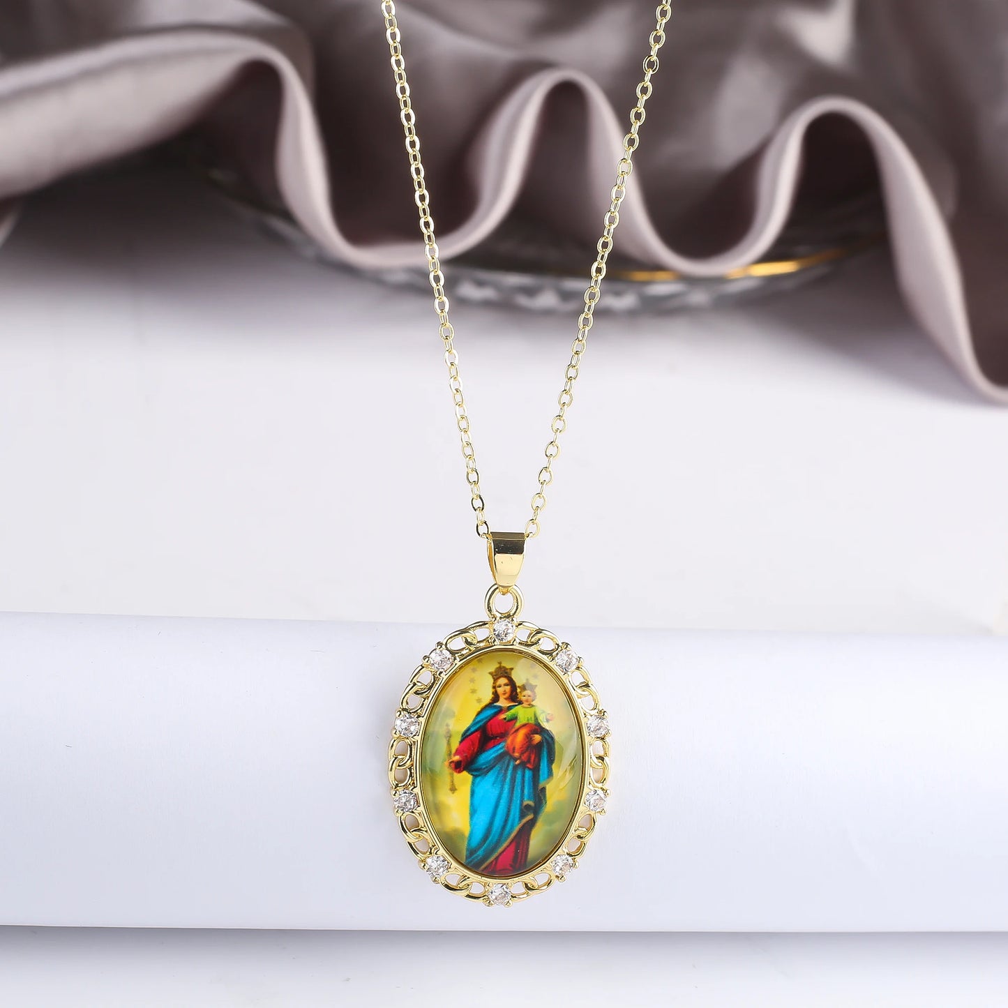 9 Style Fashion Virgin Mary St. Jude Pendant Necklace Classic for Religious Figures Jewelry Choker Chain Daily Wear Party Gift