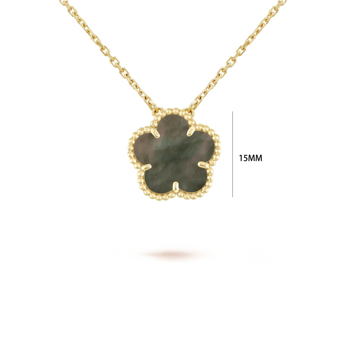 Simple 15mm Natural Shell Stone Five-Leaf Flower Set Bracelet Necklace Classic Flower Woman Jewelry Sets For Party Daily Wear