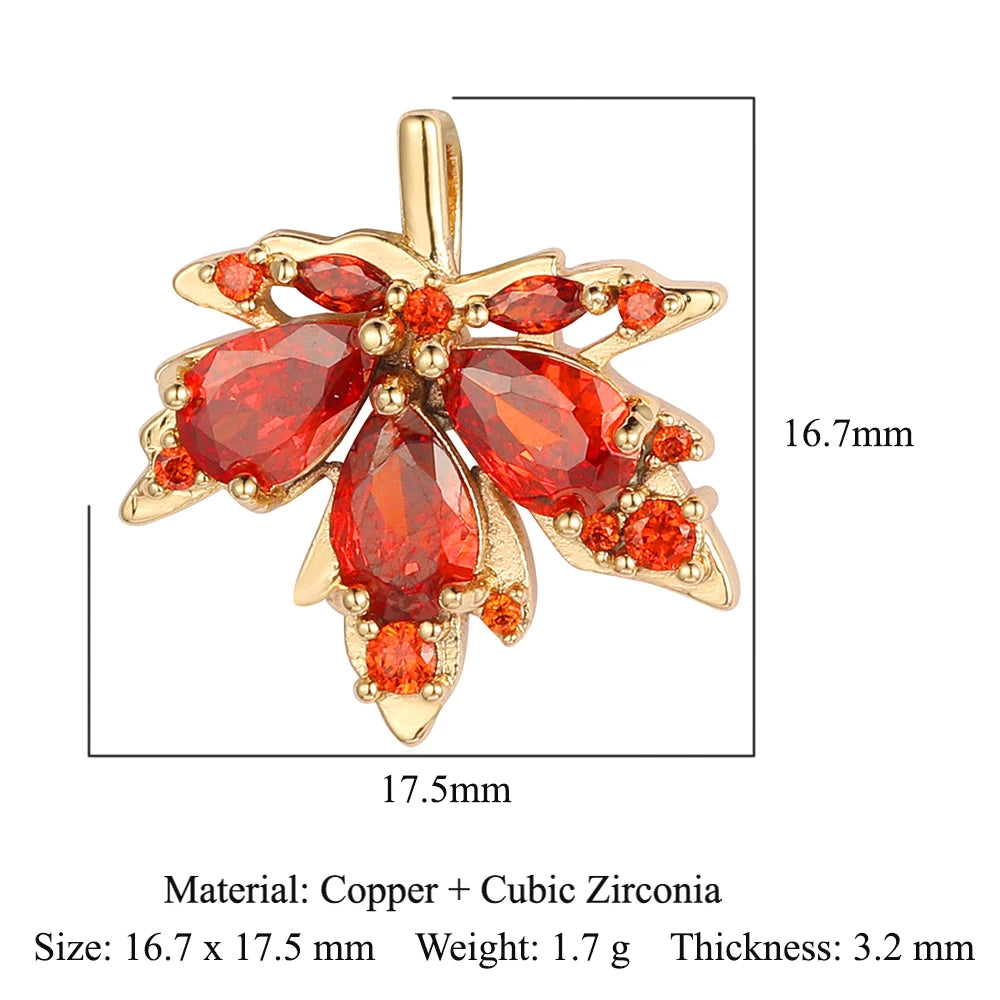 3pcs/Lot Cross Sunflower Cubic Zirconia Pendant Life Tree Maple Leaf Grape Cherry Brass CZ Charms DIY Jewelry Necklace Pendants