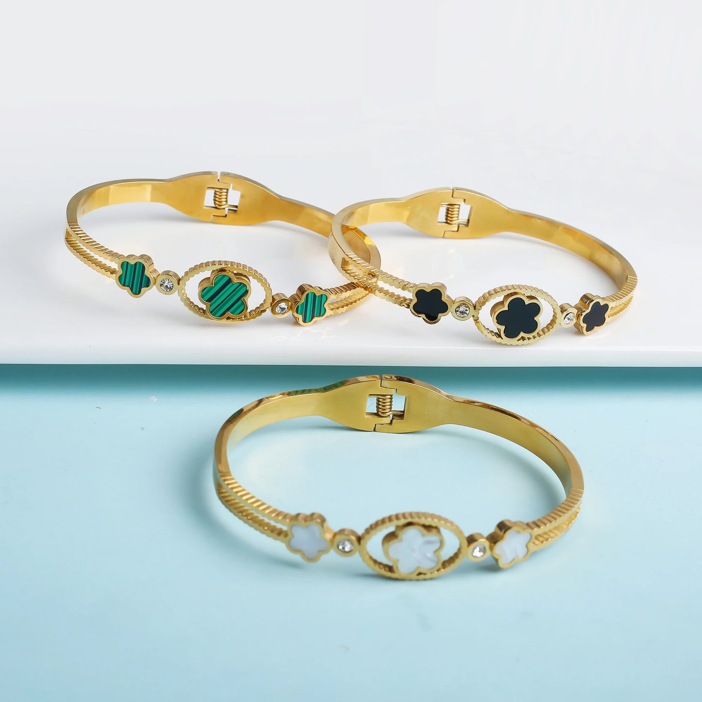 High Quality Hot Selling Plum Blossom Plant Five Leaf Flower Adjustable Bracelet Accessories For Women's Luxury Jewelry Clover