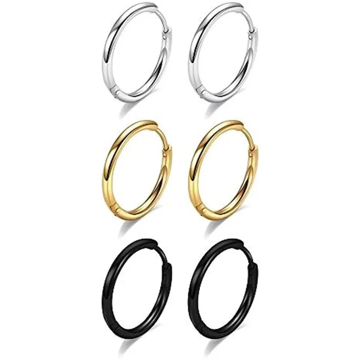 2/6pcs 316L Stainless Steel Huggie Hoop Earrings for Women Men,Cartilage Tragus Helix Daith Hypoallergenic Piercing Jewelry