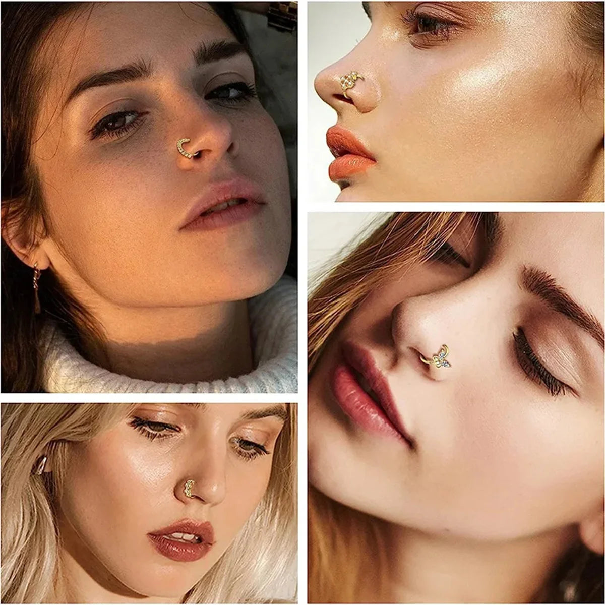 16 Pcs 20G 316 Stainless Steel Hypoallergenic Nose Studs Set