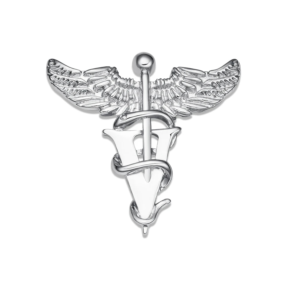 Hanreshe Medical Caduceus Brooch Pin Set Doctor Nurse Lapel Hat Bag Badge Brooches Medicine Psychology Surgery Jewelry Gifts