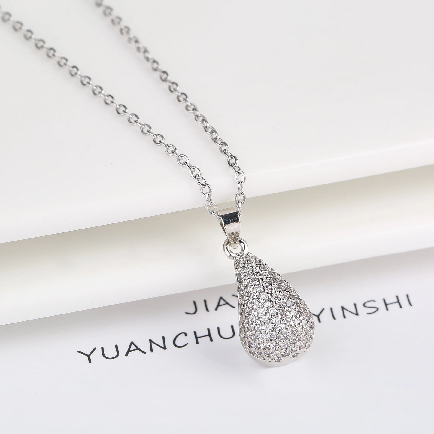 Hot Sale Glossy Waterdrop Comma Full Zircon Earrings for Women Lightweight Versatile Ear Jewelry Engagement Wedding Gifts