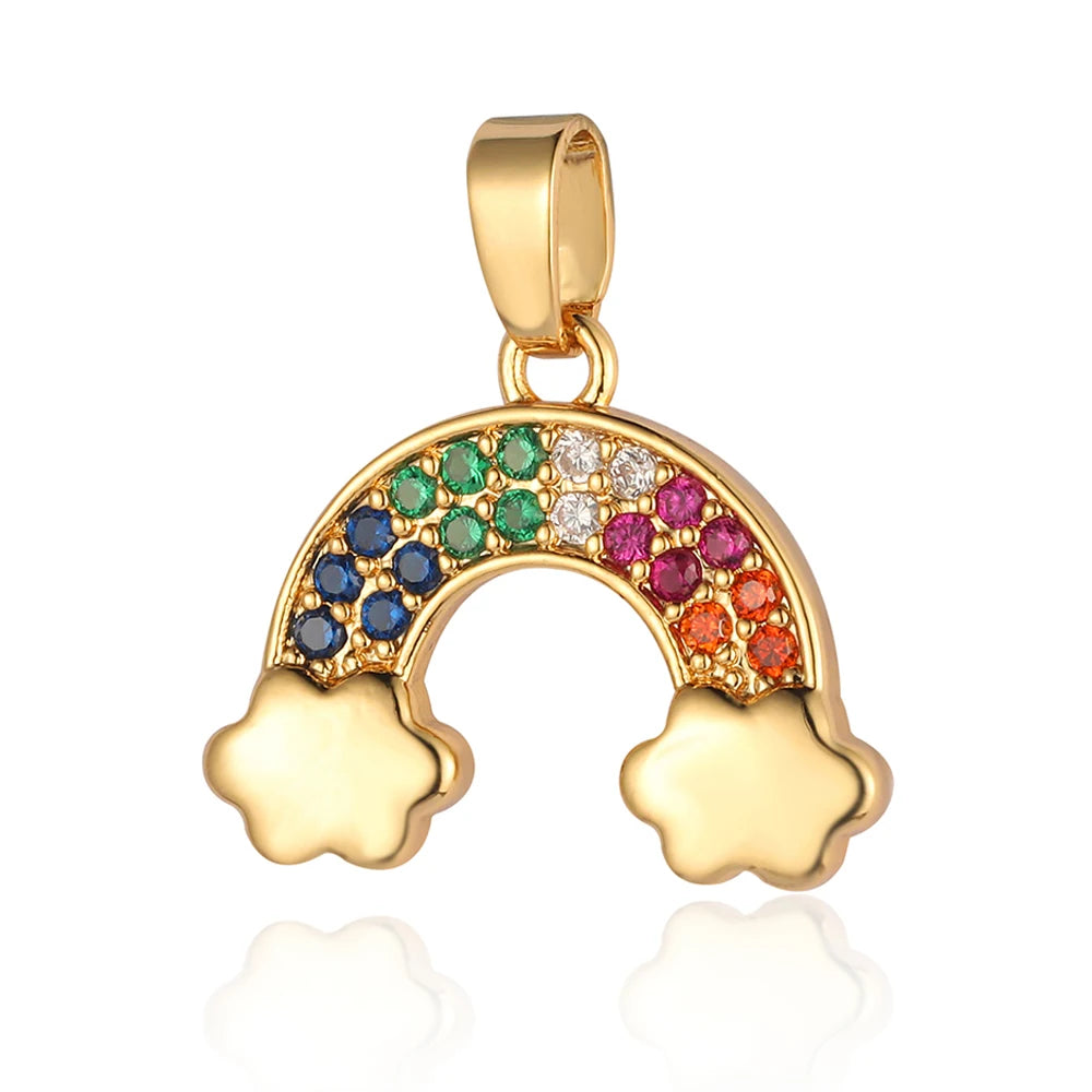 3pcs/Lot Cross Sunflower Cubic Zirconia Pendant Life Tree Maple Leaf Grape Cherry Brass CZ Charms DIY Jewelry Necklace Pendants