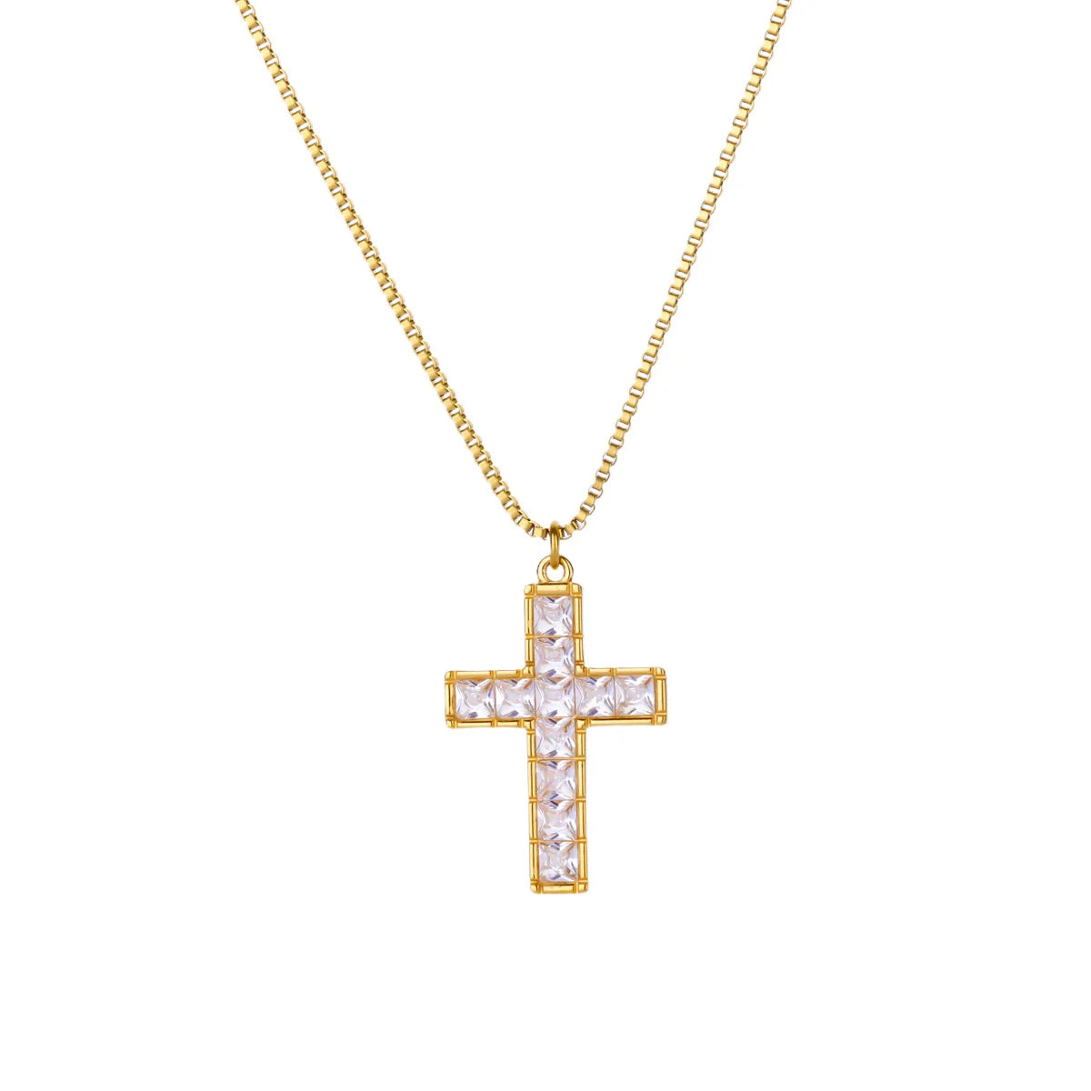 Free Shipping Vintage Cross Pendant Necklaces For Women Stainless Steel Chain Collar Necklace 2025 New Summer Beach Jewelry