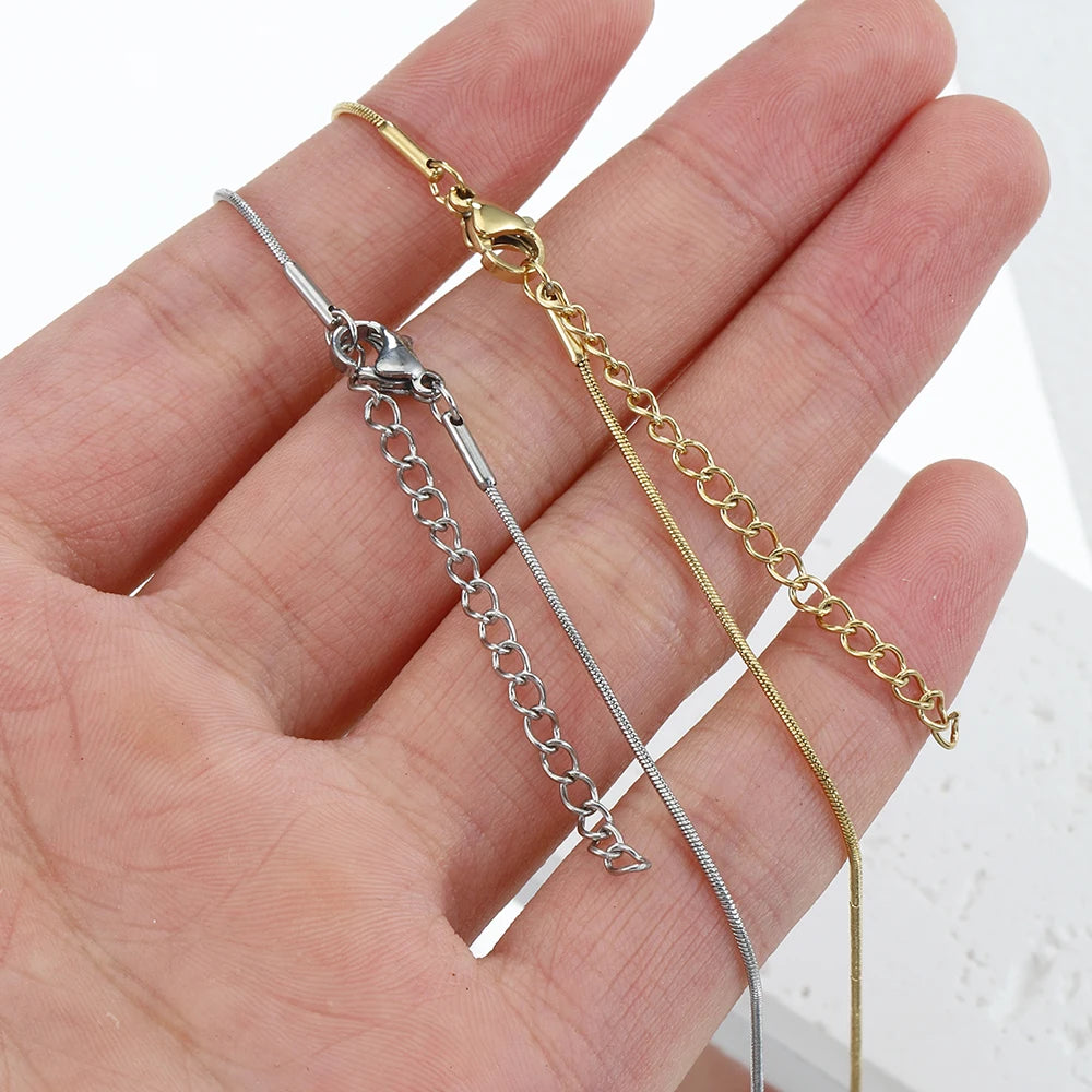 10pcs 5pcs Stainless Steel Snake Chain Necklace Chains for DIY Jewelry Making Findings Pendants Chain Lobster Clasps Wholesale