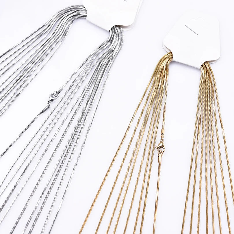 Wholesale 45/50/60/70cm Snake Chain Necklace Stainless Steel Necklaces For Women Men Accessories Vintage Jewelry Collares Hombre