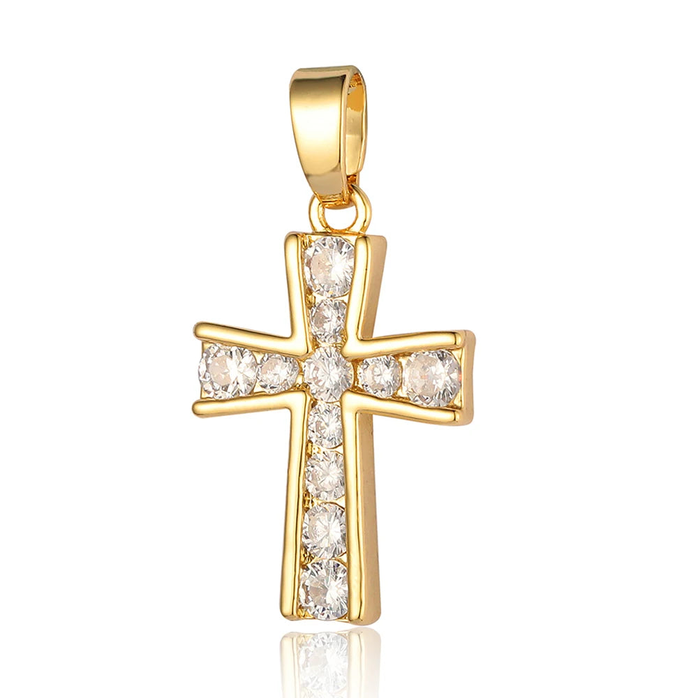 3pcs/Lot Cross Sunflower Cubic Zirconia Pendant Life Tree Maple Leaf Grape Cherry Brass CZ Charms DIY Jewelry Necklace Pendants