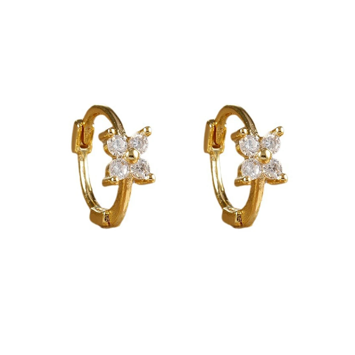 2/8pcs Fashion Novel Stainless Steel Huggies Hoop Earrings,Little Crystal Zirconia Pendant Cartilage Helix Ear Piercing Jewelry