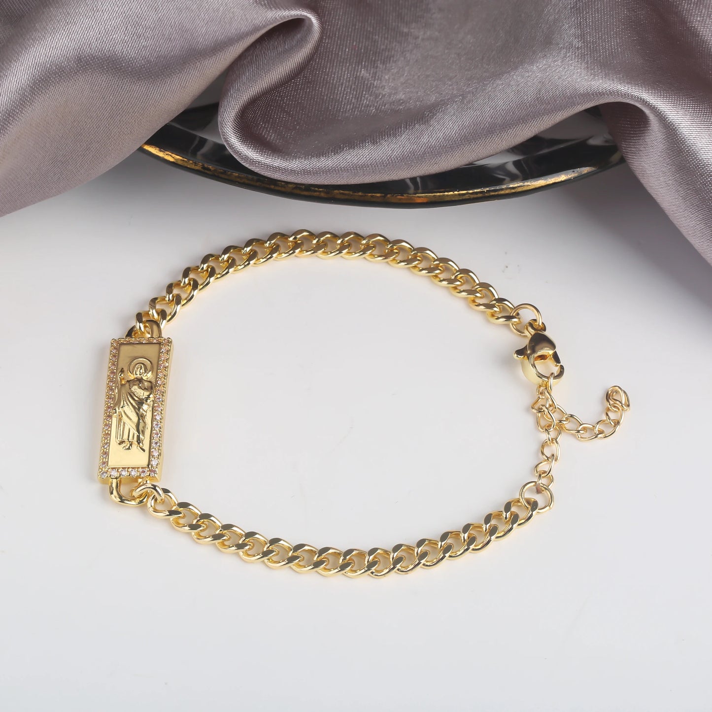 High Quality St. Jude Bracelet Copper Drip Oil Madonna Bracelet For Woman Man Party Birthday Daily Wear Religious Jewelry Gift