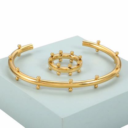 Trendy Round Ball Beaded Bracelets Bangles High Quality Stainless Steel Twist Balls Dots Bead Bangle for Women Jewelry Wholesale