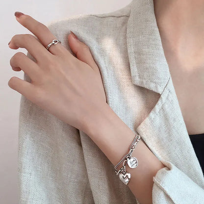 925 Sterling Silver Charms Bracelets For Women Fashion Retro Bracelet Valentine's Day Present Charm Bracelet