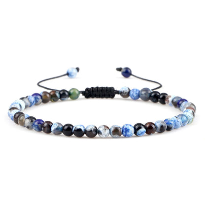 Adjustable 4mm Chakra Beads Bracelet Mini Natural Stone Agats Lava Tiger Eye Beaded Bracelets & Bangles Women Men Gift Jewelry