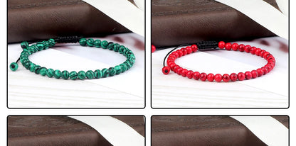 Adjustable 4mm Chakra Beads Bracelet Mini Natural Stone Agats Lava Tiger Eye Beaded Bracelets & Bangles Women Men Gift Jewelry