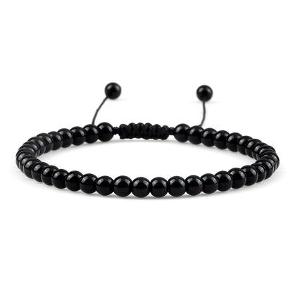 Adjustable 4mm Chakra Beads Bracelet Mini Natural Stone Agats Lava Tiger Eye Beaded Bracelets & Bangles Women Men Gift Jewelry