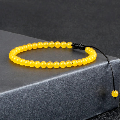Adjustable 4mm Chakra Beads Bracelet Mini Natural Stone Agats Lava Tiger Eye Beaded Bracelets & Bangles Women Men Gift Jewelry
