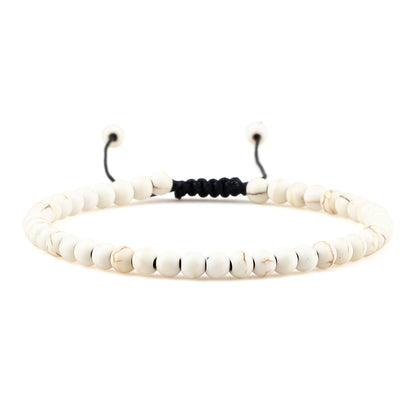 Adjustable 4mm Chakra Beads Bracelet Mini Natural Stone Agats Lava Tiger Eye Beaded Bracelets & Bangles Women Men Gift Jewelry