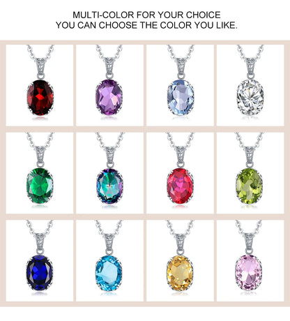 Unique 925 Sterling Silver Necklace Aquamarine Gemstone Pendant Necklaces with Chain for Women Vintage Floral Swan Filigree