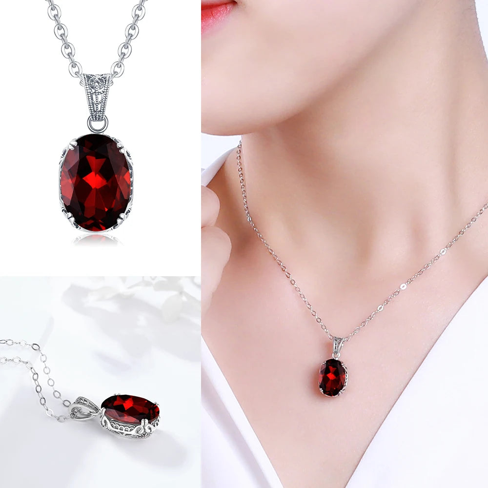 Unique 925 Sterling Silver Necklace Aquamarine Gemstone Pendant Necklaces with Chain for Women Vintage Floral Swan Filigree