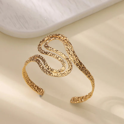 Free Shipping Irregular S Shape Curved Snake Bracelet Bangle for Women Stainless Steel Open Adjustable Bracelet Fashion Jewelry