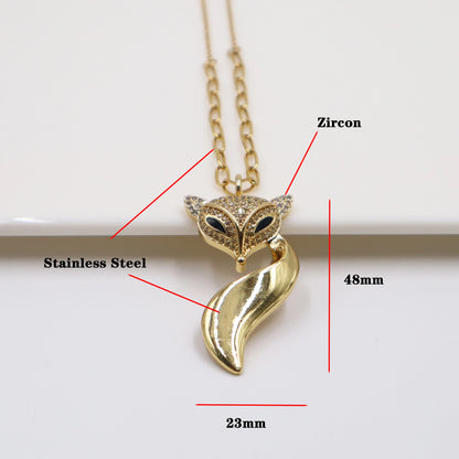 New Design Stainless Steel Fox Pendant Necklace Personalized Animal Pendant Suitable For Men Women Party Birthday Jewelry Gift