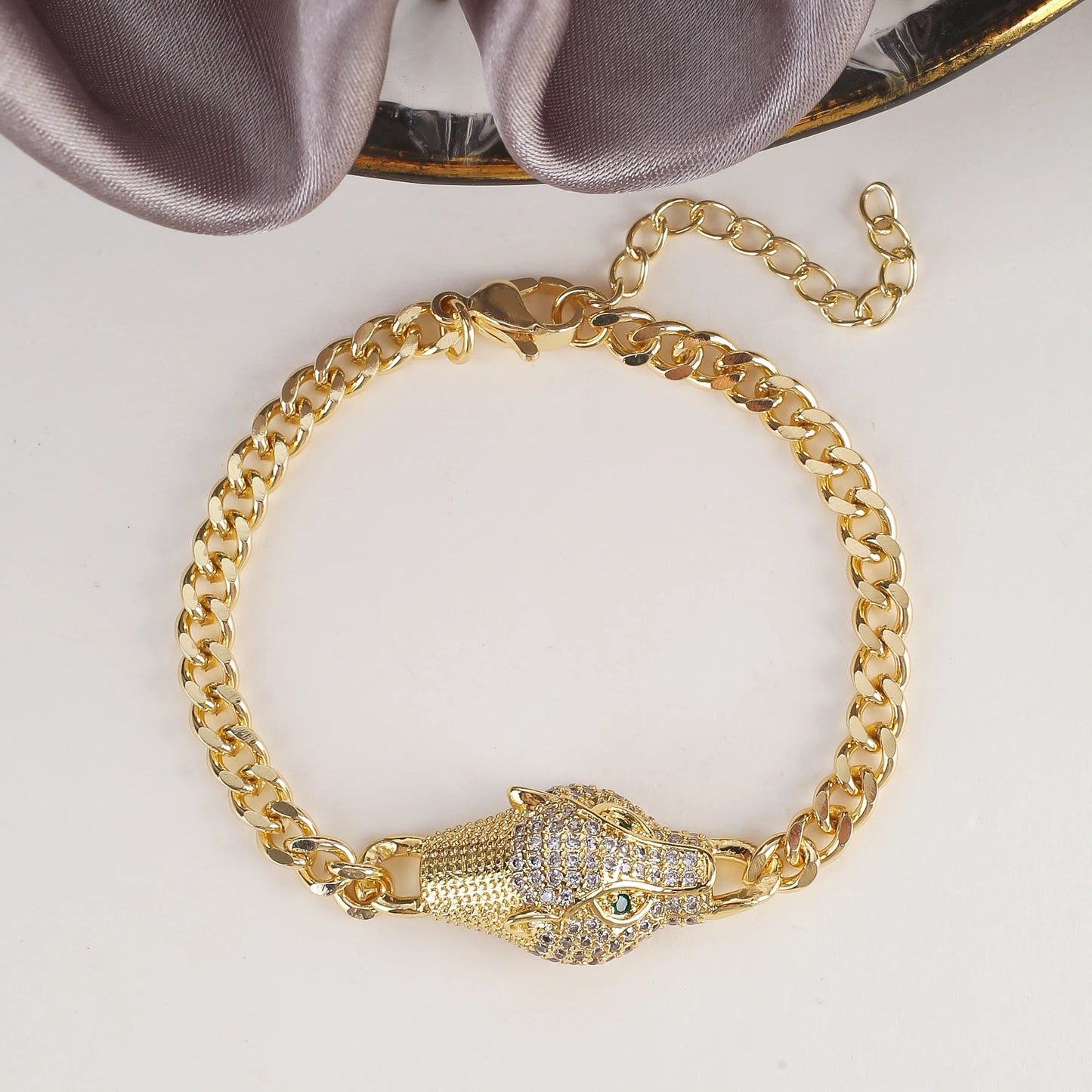 INS Hot Sale Domineering Animal Leopard Head Adjustable Bracelet For Men Women Luxury Party Jewelry Couple Gifts Wholesale