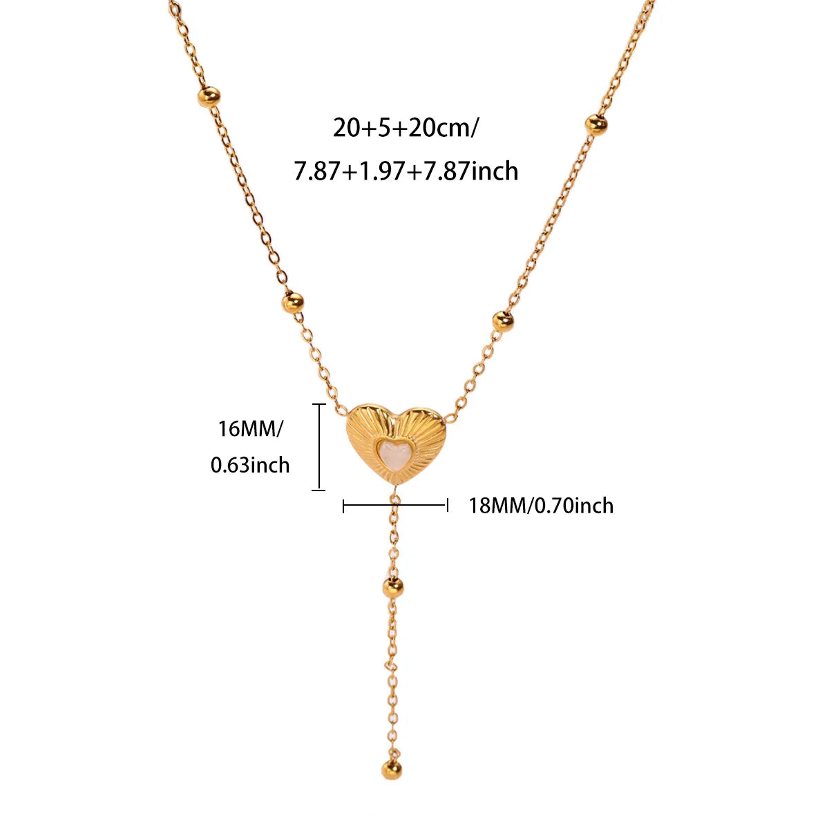 Free Shipping Vintage Opal Heart Pendant Necklaces For Women Stainless Steel Chain Collar Necklace 2025 New Summer Beach Jewelry