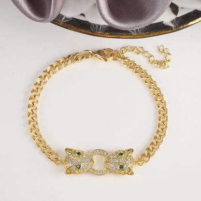 INS Hot Sale Domineering Animal Leopard Head Adjustable Bracelet For Men Women Luxury Party Jewelry Couple Gifts Wholesale