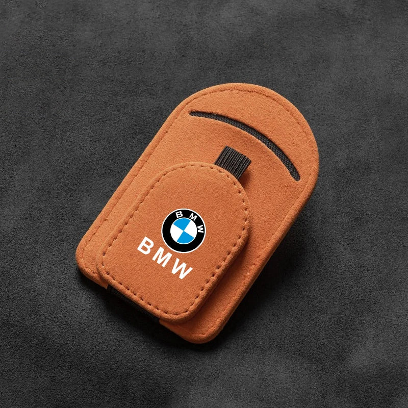 1PC Suede Car Interior Sun Visor Glasses Clip Sunglasses Ticket Card Holder for BMW X2 X3 X4 X5 X6 X7 3 5 Series G30 G20 G32 G11