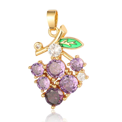 3pcs/Lot Cross Sunflower Cubic Zirconia Pendant Life Tree Maple Leaf Grape Cherry Brass CZ Charms DIY Jewelry Necklace Pendants