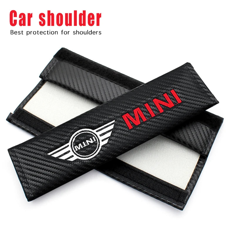 1/2pcs Car Safety Seat Belt Cover Shoulder Protector Pads For Mini Cooper One S JCW F55 F56 F57 F60 R50 R53 R56 Auto Accessories