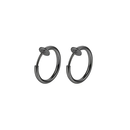 2/8pcs Fake Nose Ring Hoops, Clip on Ear Fake Septum Ring Non Piercing Spring Hoop Earrings Lip Ring Fake Cartilage Earrings