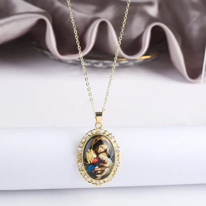 9 Style Fashion Virgin Mary St. Jude Pendant Necklace Classic for Religious Figures Jewelry Choker Chain Daily Wear Party Gift