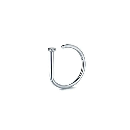 3-5Pcs Hypoallergenic 316L Stainless Steel Fake Piercing Nose Rings,D-Shape Septum Nose Ring Clip On Nose False Piercing Jewelry