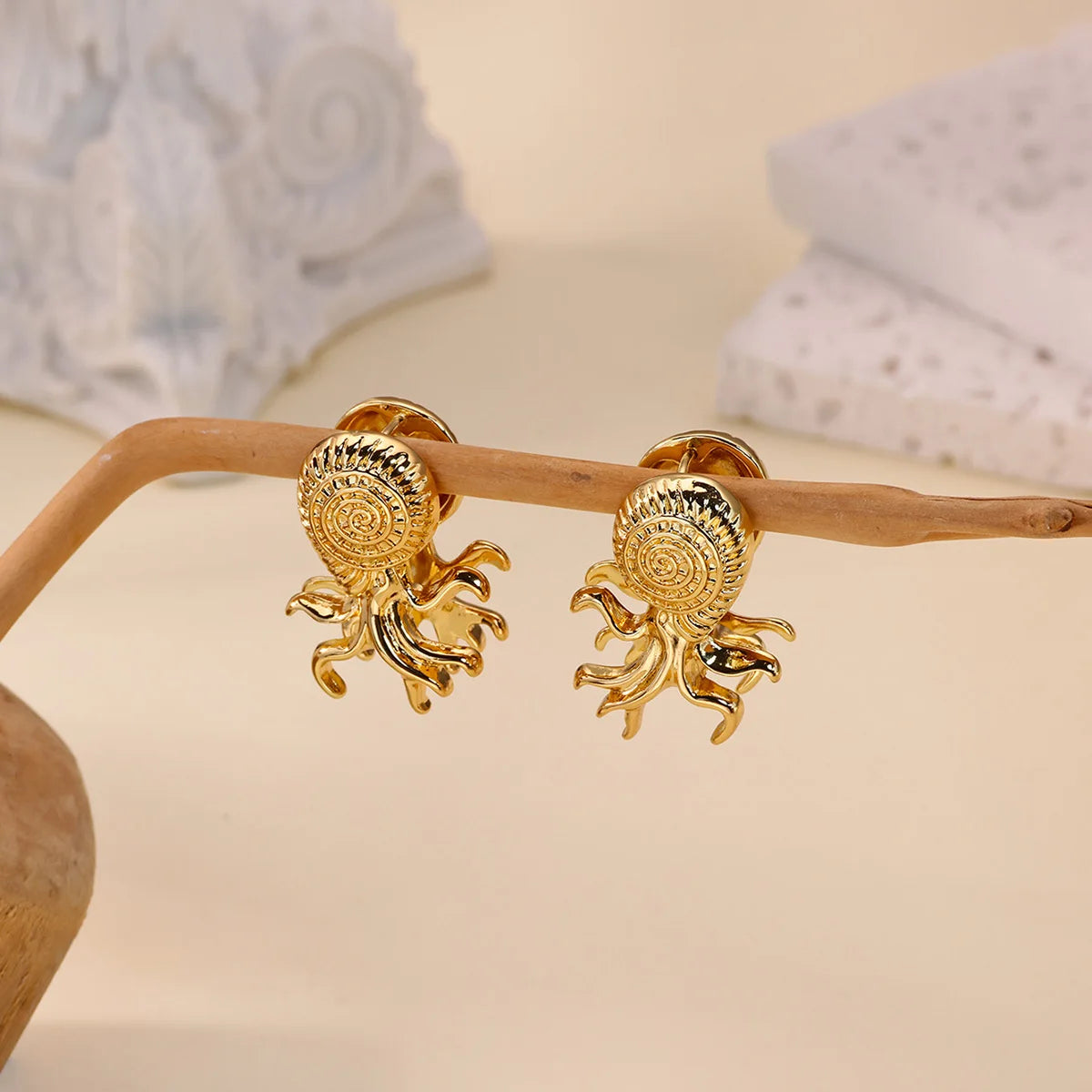 Free Shipping Vintage Summer Beach Hoop Earrings For Women Stainless Steel Piercing Earring 2025 New Fashion Wedding Jewelry