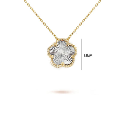 Simple 15mm Natural Shell Stone Five-Leaf Flower Set Bracelet Necklace Classic Flower Woman Jewelry Sets For Party Daily Wear