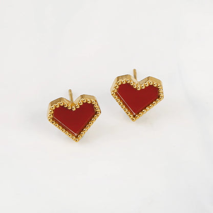3Pcs 18k Gold-Plated Heart Shape Necklace Earrings Bracelet Jewelry Set Classic For Woman Fashion Party Jewelry Gift Daily Wear