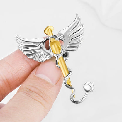Hanreshe Medical Caduceus Brooch Pin Set Doctor Nurse Lapel Hat Bag Badge Brooches Medicine Psychology Surgery Jewelry Gifts