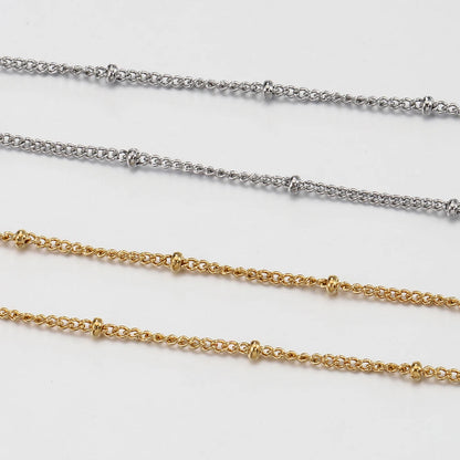 10pcs 5pcs Stainless Steel Bead Chain Necklace Chains for DIY Jewelry Making Findings 45cm+5cm Chain with Lobster Clasps No Fade