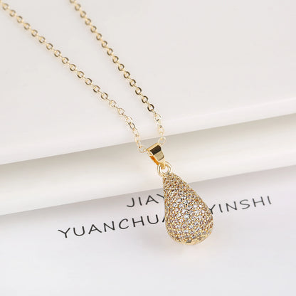Hot Sale Glossy Waterdrop Comma Full Zircon Earrings for Women Lightweight Versatile Ear Jewelry Engagement Wedding Gifts