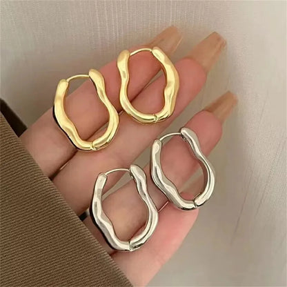 2Pcs Trendy Irregular Stainless Steel Geometric Earrings for Women,Temperament Personalized Daith Tragus Ear Piercing Jewelry