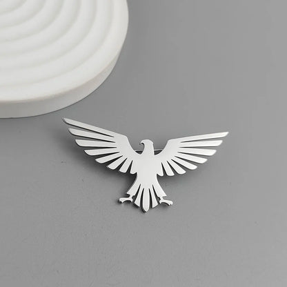 Fashion punk style hollow eagle stainless steel gold-plated 18K brooch, black suit accessories, wedding matching set