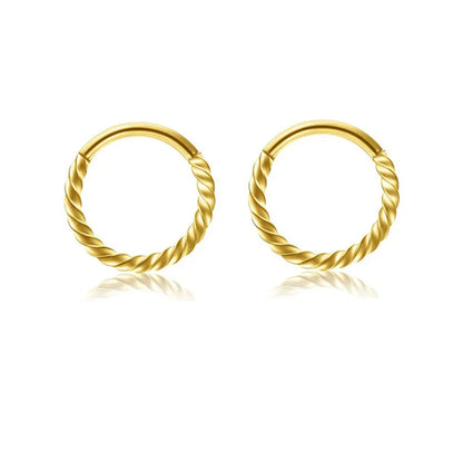 2pcs 316L Stainless Steel Twist Hinged Septum Nose Rings Hoops,Septum Clicker Cartilage Tragus Helix Ear Piercing jewelry
