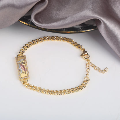 High Quality St. Jude Bracelet Copper Drip Oil Madonna Bracelet For Woman Man Party Birthday Daily Wear Religious Jewelry Gift
